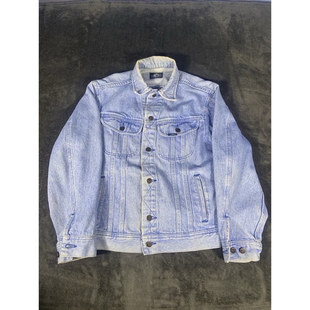 Vintage 90s Lee Riders Denim Trucker Jacket Mens Small Jean Light Wash Mexico